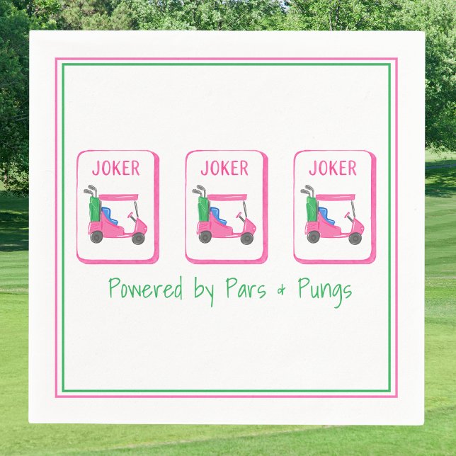 Drivs av Pars & Pungs / Pink Golf Cart Mahjong  Pappersservett (Skapare uppladdad)