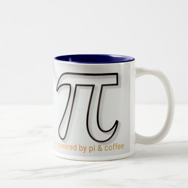 Drivs av Pi & Kaffemug – Minimalistisk matematikpr Två-Tonad Mugg (Höger)