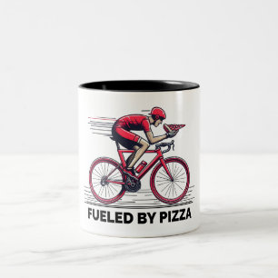 Drivs Av Pizza Cyklist Två-Tonad Mugg