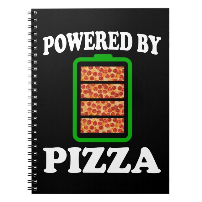 Drivs av Pizza - Funny Pizza Anteckningsbok (Framsidan)
