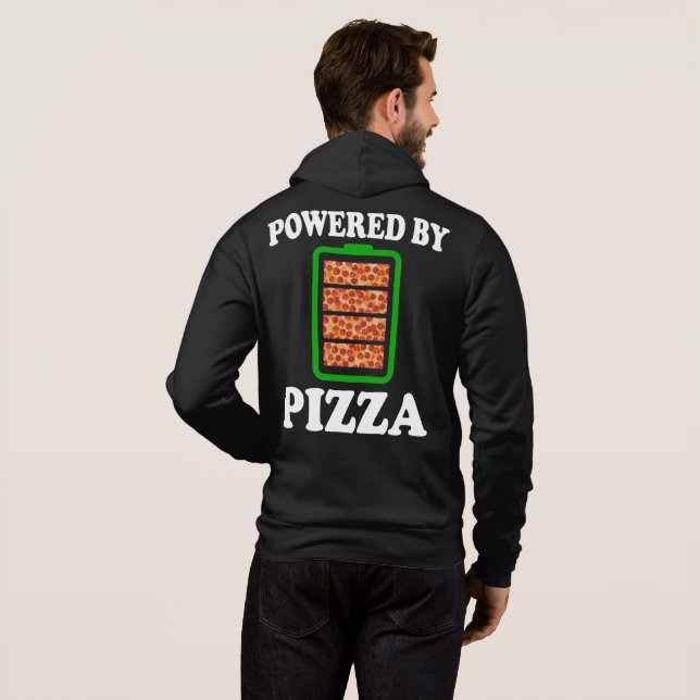 Drivs av Pizza - Funny Pizza T Shirt (Hel baksida)