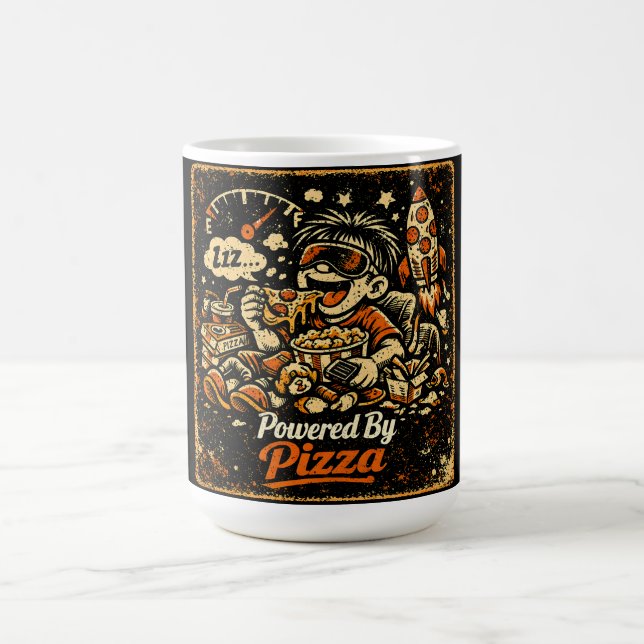 Drivs Av Pizza – Humor För Matbränsle Stolthet Kaffemugg (Center)