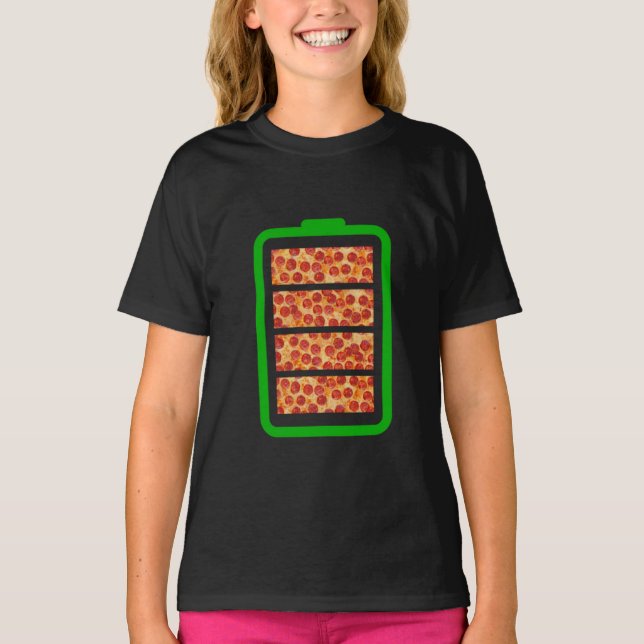 Drivs av Pizza - Pizza Älskare T Shirt (Framsida)