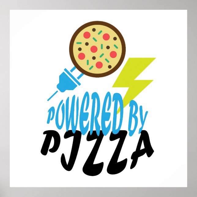 Drivs av Pizza – Rolig matloversdesign Poster (Framsidan)