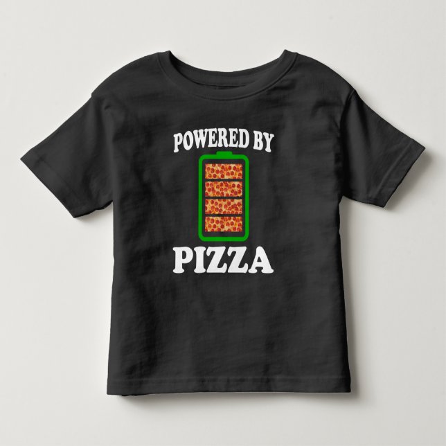 Drivs Av Pizza - Rolig Pizza T Shirt (Framsida)