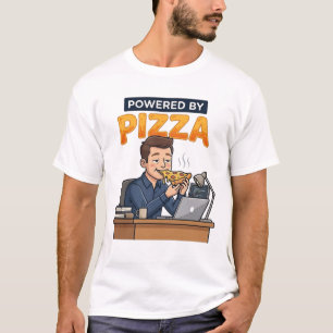 Drivs av Pizza - Rolig Programmerare & Spelare på T Shirt