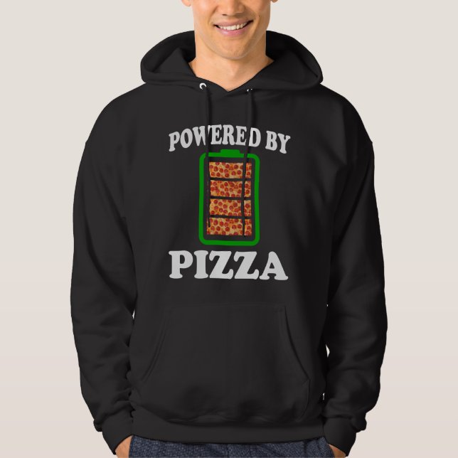 Drivs av Pizza - Rollig Pizza Hoodie (Framsida)