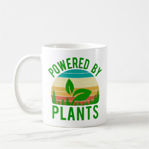 Drivs av plantor - nun Grönt Vegan Vintage Sunset Kaffemugg
