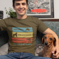 Drivs av plantor Vegan Vegetarian Retro T-Shirt