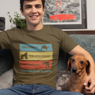 Drivs av plantor Vegan Vegetarian Retro T-Shirt