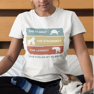 Drivs av plantor Vegan Vegetarian Retro T-Shirt