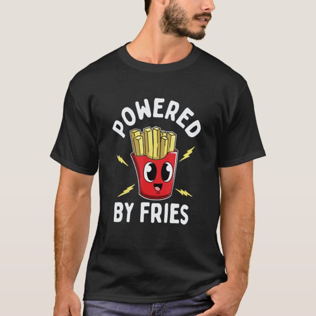 Drivs Av Pommes Friterade Potatischips Vegan T Shirt (Framsida)