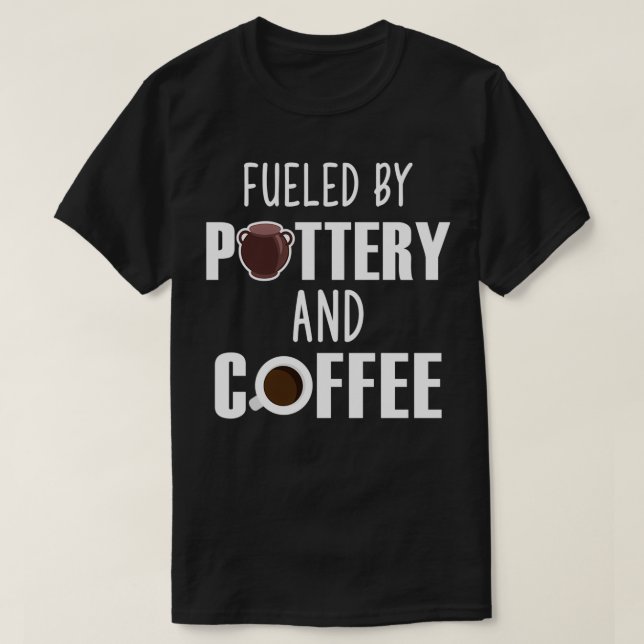Drivs av potatis och kaffe Älskare Potter Gift 1 T Shirt (Design framsida)