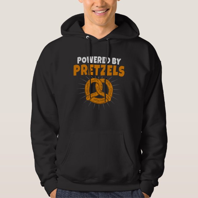 Drivs av Pretzels National Pretzel Day Hoodie (Framsida)