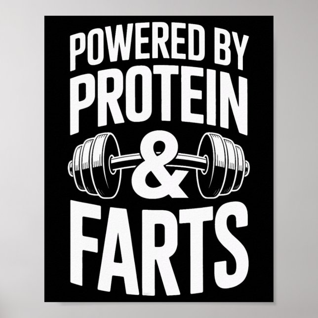 Drivs av Protein och Bodybuilding Weightli Poster (Framsidan)