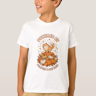 Drivs Av Pumpa och Katt Hår Rolig Höst Katt T Shirt