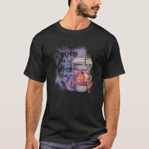 Drivs av pumpkrydda och häxviber t shirt