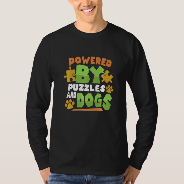 Drivs av Puzzles och Hundar Puzzle Puzzler Board G T Shirt (Framsida)