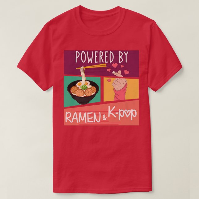 Drivs av Ramen & K-pop Asia Korea Music Mode T Shirt (Design framsida)