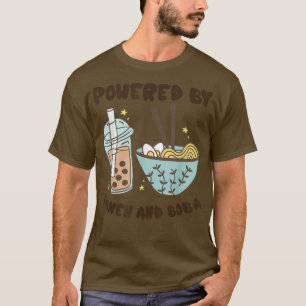 Drivs av Ramen och Boba Tea Japanska livsmedelsdju T Shirt