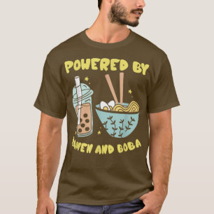 Drivs av Ramen och Boba Tea Japanska livsmedelsdju T Shirt