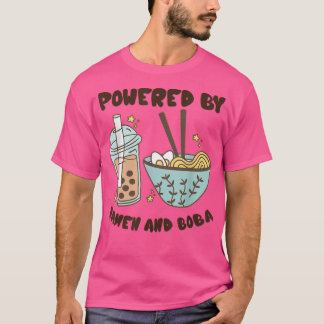 Drivs av Ramen och Boba Tea Japanska livsmedelsdju T Shirt