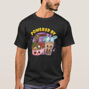 Drivs av Ramen och Bubble Tea - Anime T Shirt