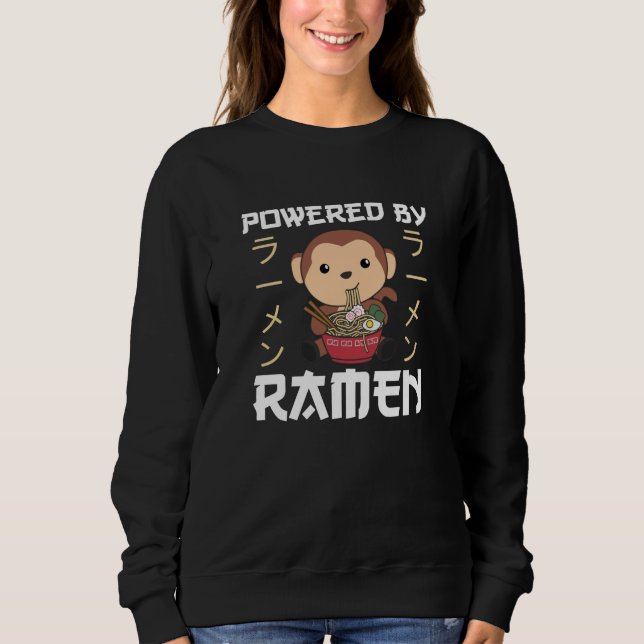 Drivs av Ramen Sweet Monkey Eats Ramen T Shirt (Framsida)