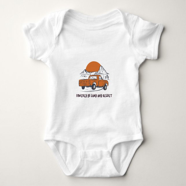 Drivs Av Sand Och Ånger Öken Camping T Shirt (Framsida)