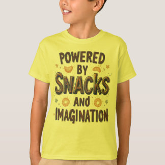 Drivs av Snacks Fantasi Roligt Mat Citat Typ T Shirt