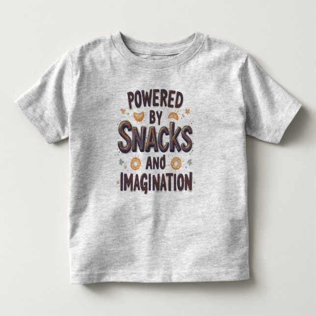 Drivs av Snacks Fantasi Roligt Mat Citat Typ T Shirt (Framsida)