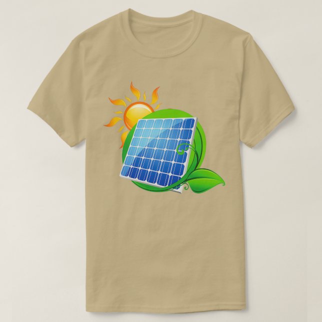 Drivs av solpaneler 2 t shirt (Design framsida)
