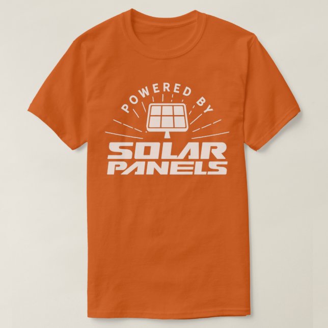 Drivs av solpaneler t shirt (Design framsida)