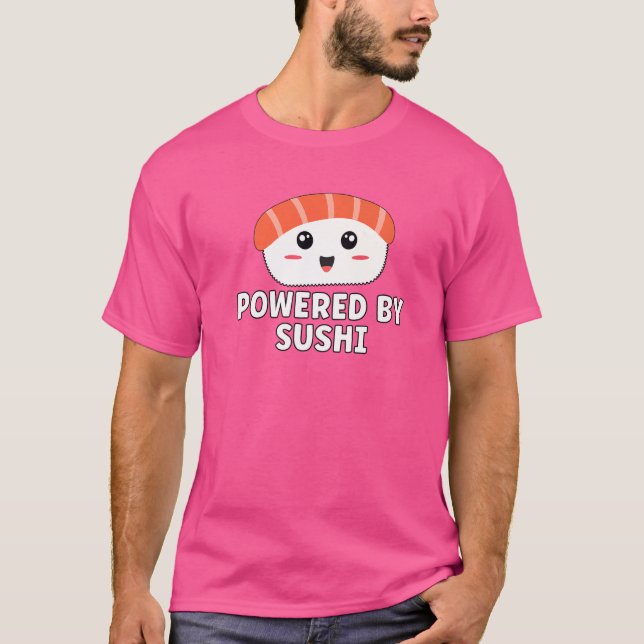 Drivs av Sushi Asian Food T Shirt (Framsida)