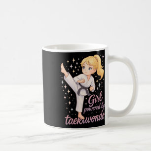 Drivs av Taekwondo Flicka Blond Svart Bälte Tae Kw Kaffemugg