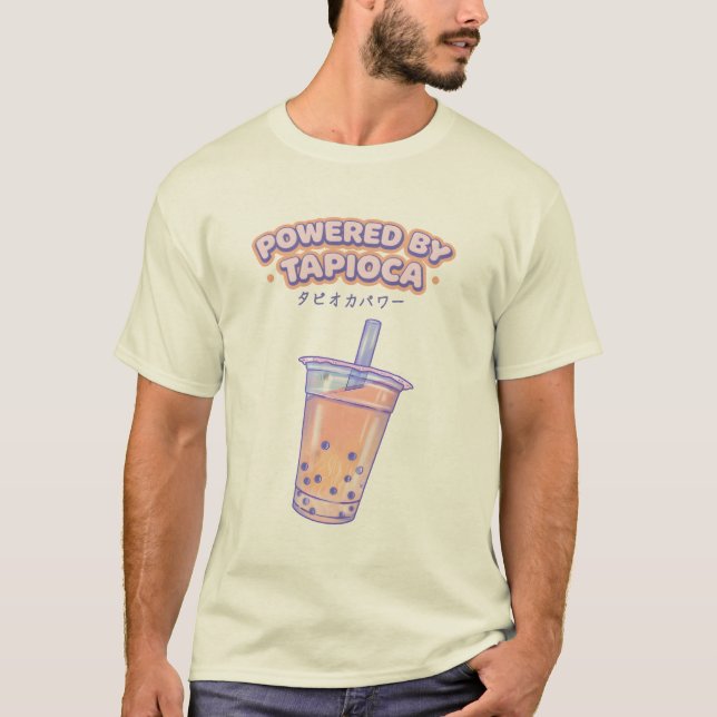Drivs av Tapioca Cute Bubble Tea T-Shirt (Framsida)