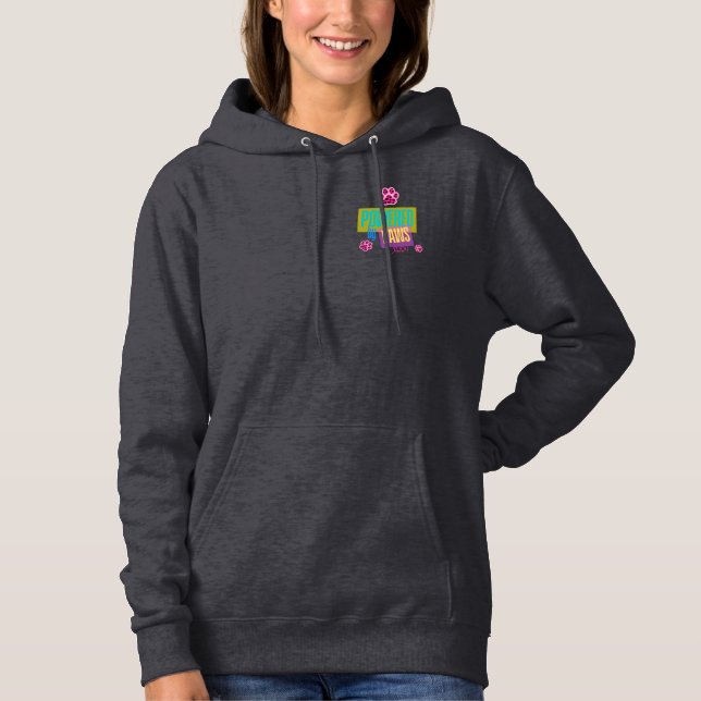 "Drivs av tassar" Rosa tassdesign T Shirt (Framsida)