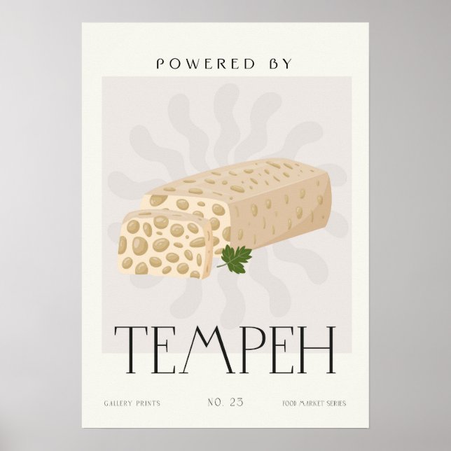 Drivs av Tempeh Växtbaserad Köksdekor Poster (Framsidan)