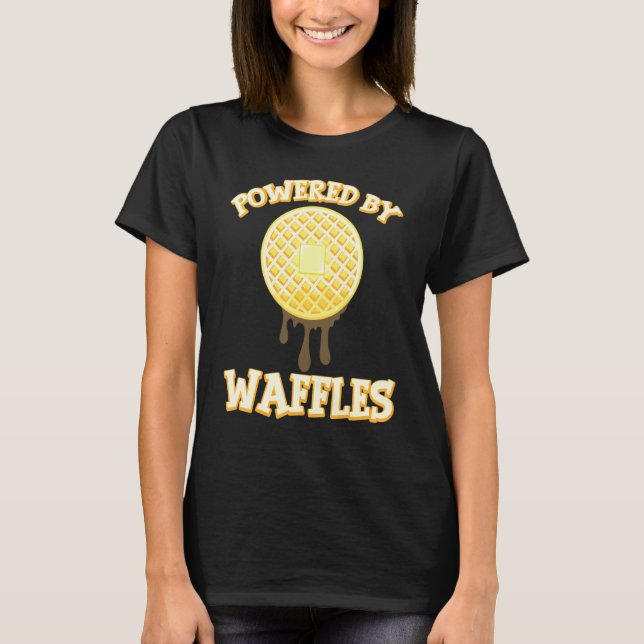 Drivs av våffelmask, sirap, påse våffel t shirt (Framsida)