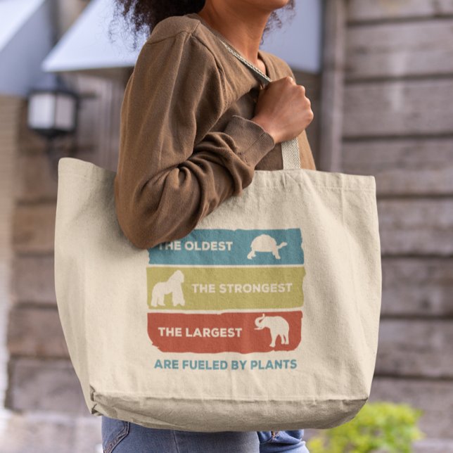 Drivs av växter, Vegan Animals, bränsle Jumbo Tygkasse (Skapare uppladdad)
