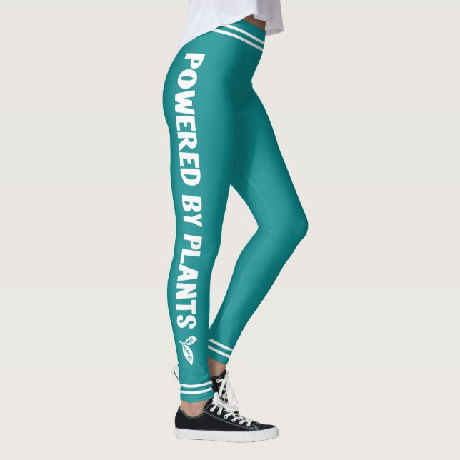 Drivs av växter Vegan-teal minimal Leggings (Höger)