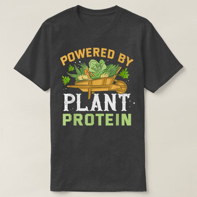 Drivs av växtproteinet Meme Vegan Plant Powered T Shirt (Design framsida)