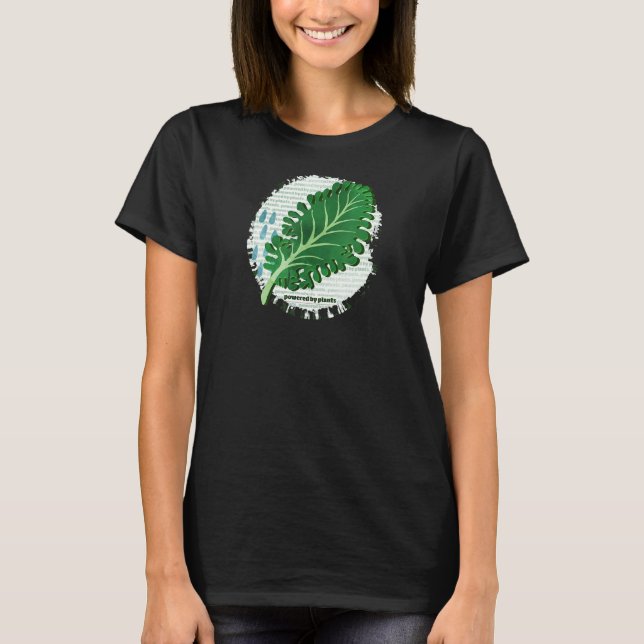 Drivs av växtteamet Herbiäger Vegetarian Vegan T Shirt (Framsida)