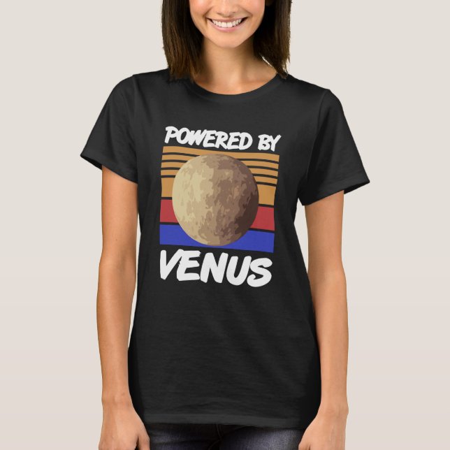 Drivs av VENUS Retro Solar System Planet Designs T Shirt (Framsida)