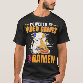 Drivs av videospel och Ramen Funny Gift Kawaii T Shirt
