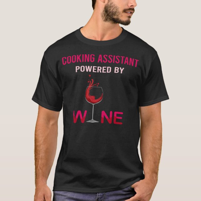 Drivs av Vin Cooking Assistant T Shirt (Framsida)
