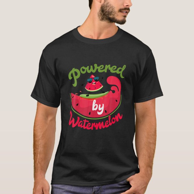 Drivs av Watermelon Melon Älskare T Shirt (Framsida)