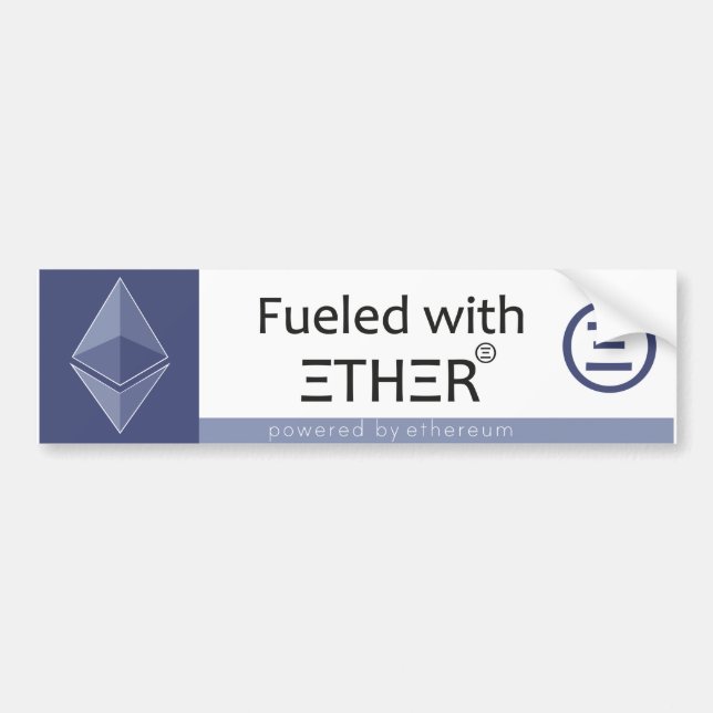 Drivs med Ether Bildekal (Framsidan)