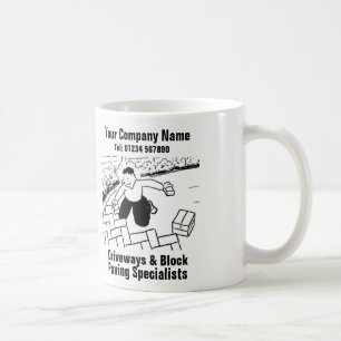 Drivvägar och Tecknad för blockering. Kaffemugg