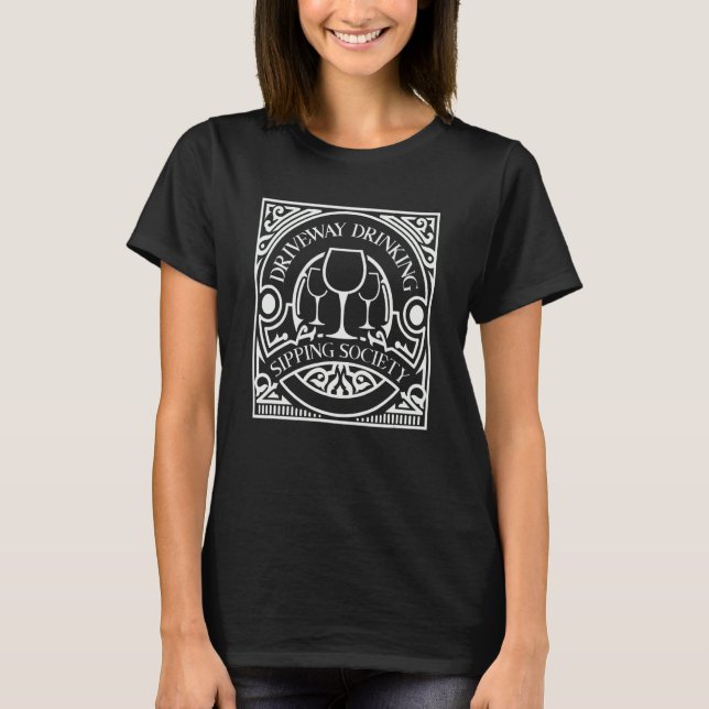 Drivvägsöppning utanför Social Vin T Shirt (Framsida)